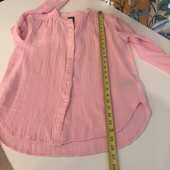 Gap Shirt Womens Small Pink Long Sleeve Gauze Button Front Cotton Blouse Boho - Picture 5 of 6